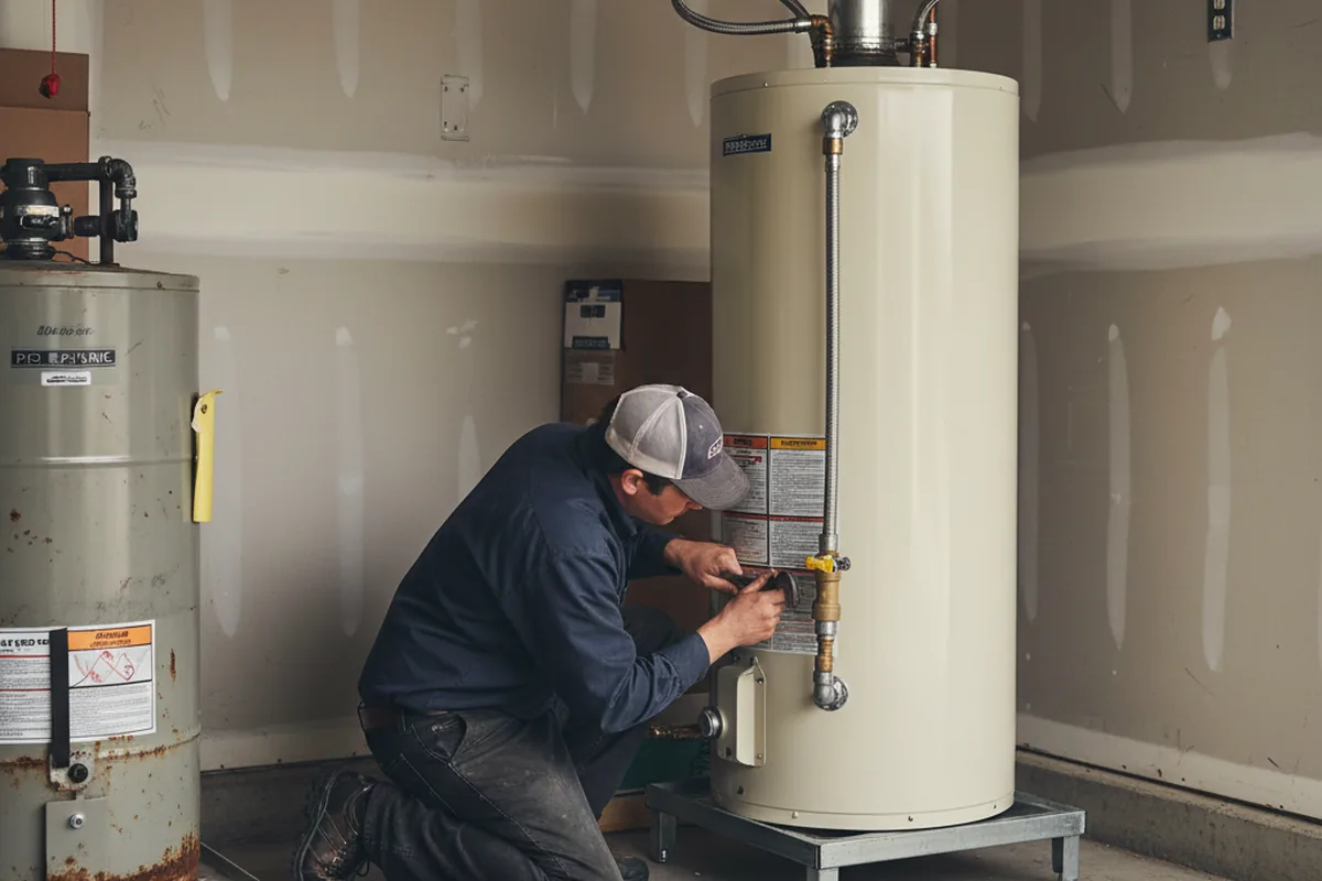 Water heater and shutoff valve replacement in Queen