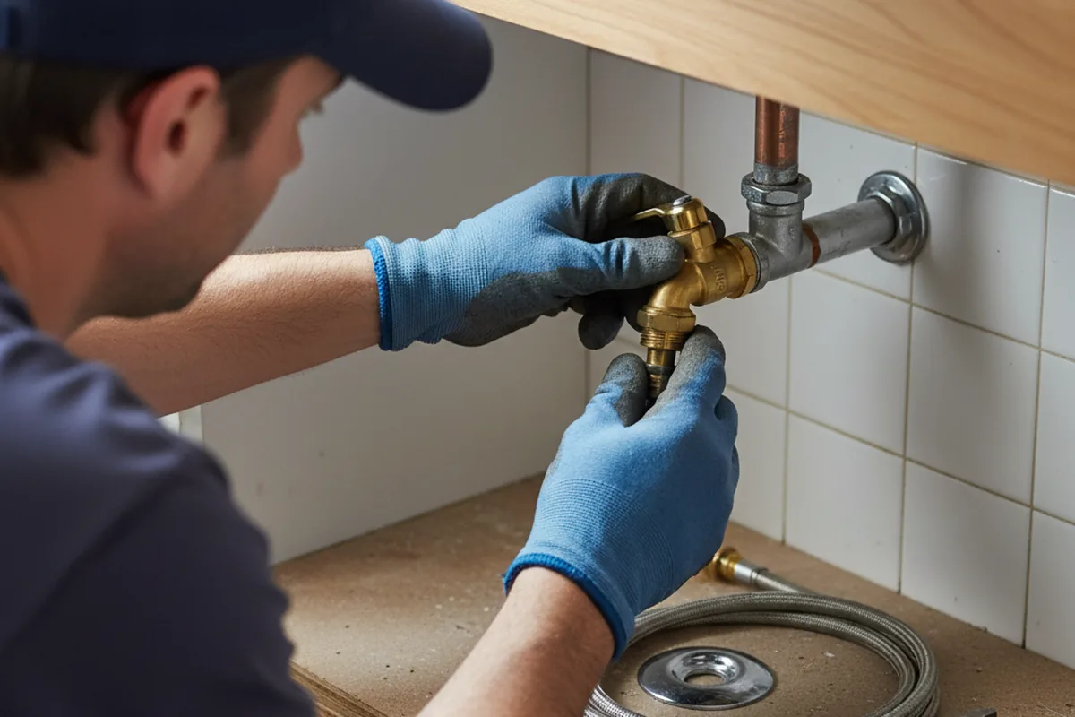Shutoff valve and fitting work during Emergency Plumbing in Queen